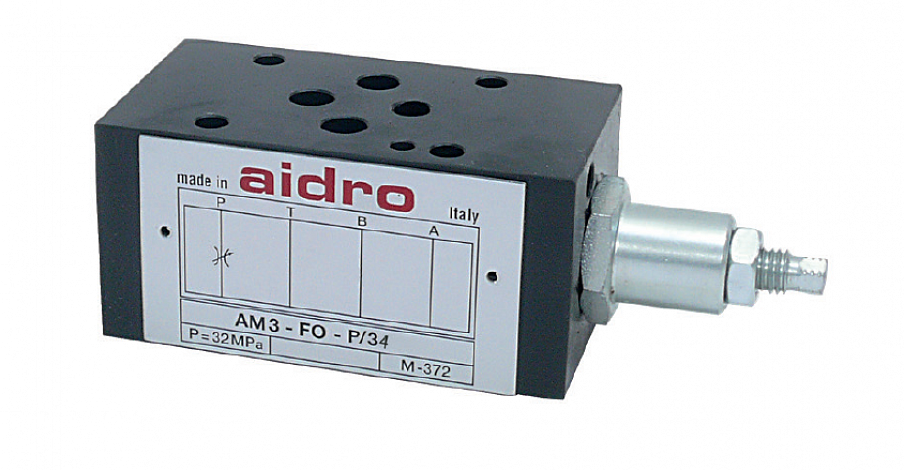 Регулируемые дроссели модульного монтажа AM3-FO-P/34 25 л/мин – 32 МПа (320 бар)